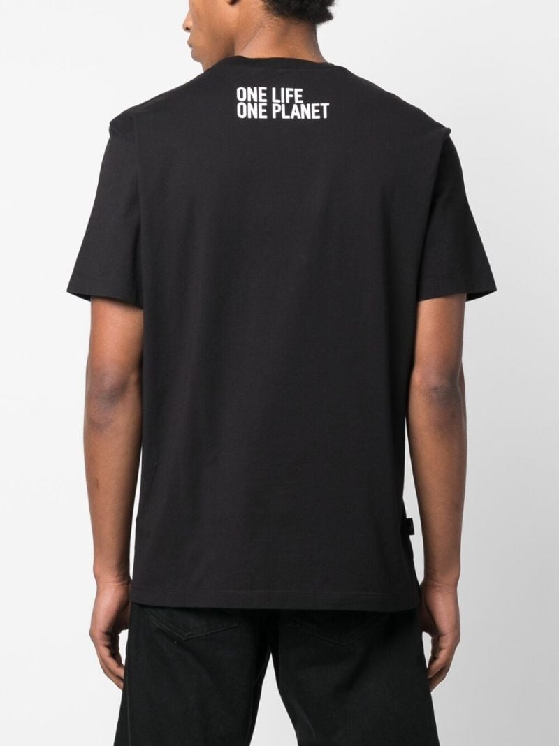 Black Smurf Print Organic Cotton T-shirt