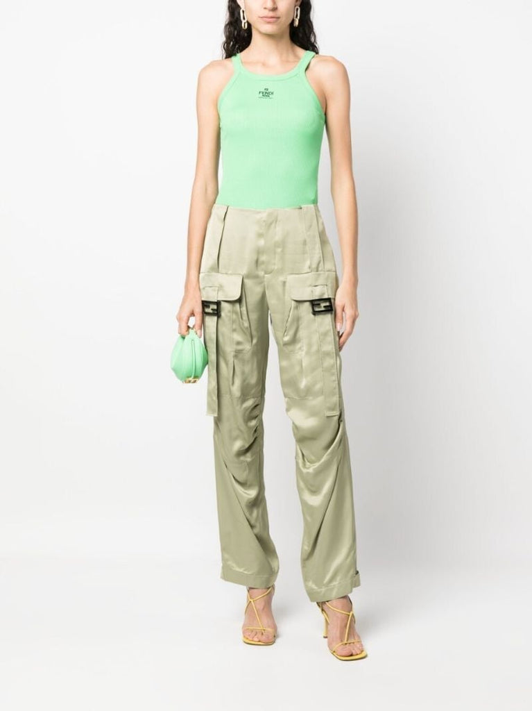 Green Low-rise Cargo Trousers