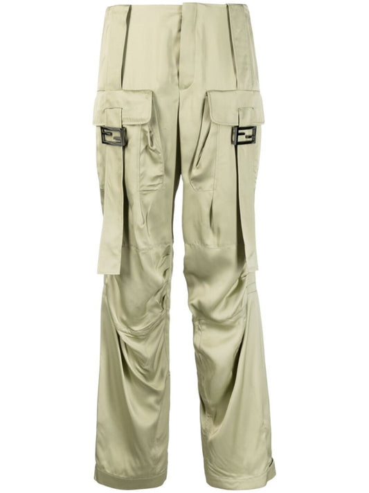 Green Low-rise Cargo Trousers