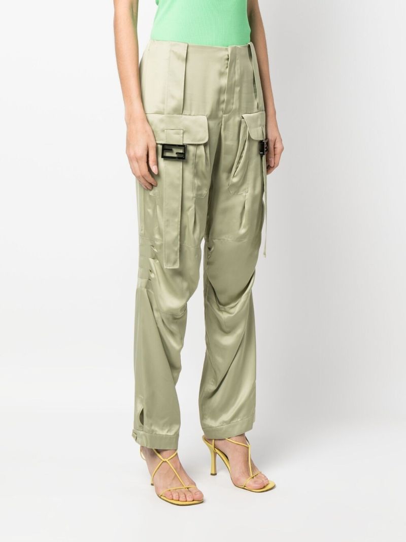 Green Low-rise Cargo Trousers