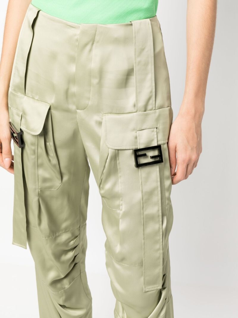 Green Low-rise Cargo Trousers