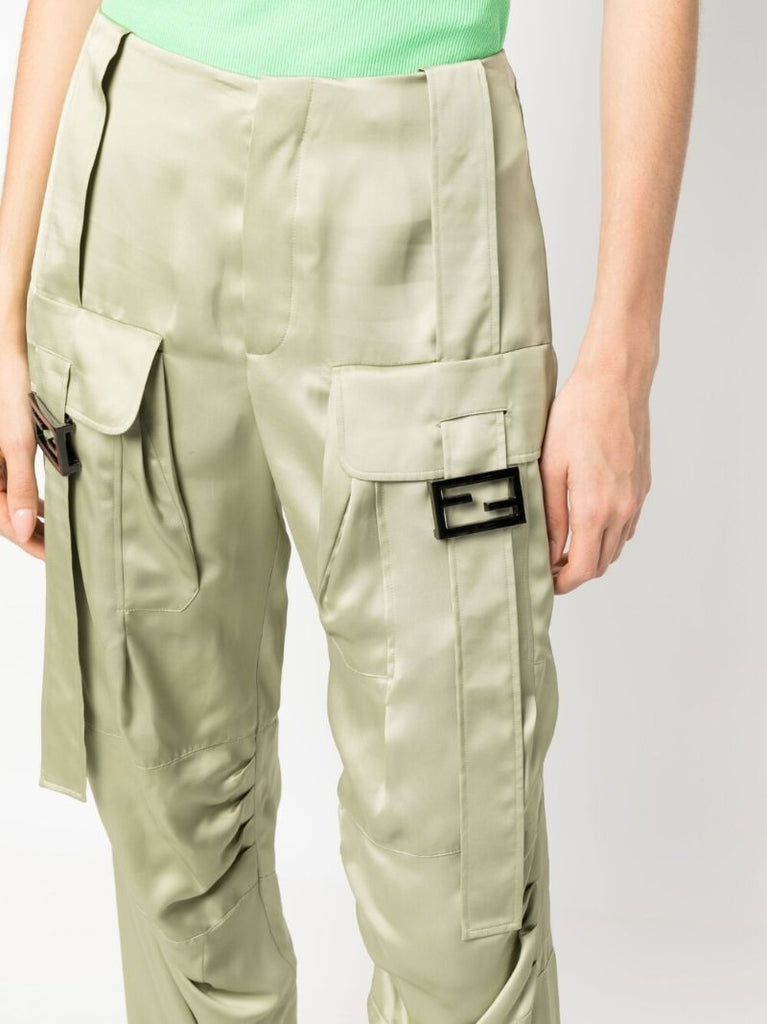 Green Low-rise Cargo Trousers