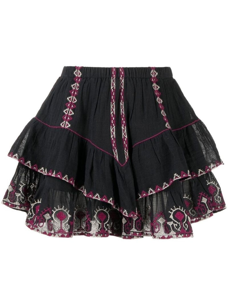 Black Jocadia Ruffled Shorts