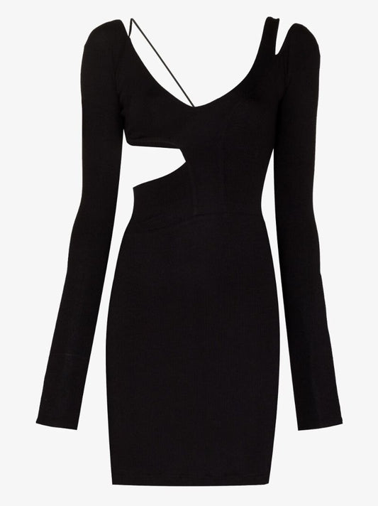 Black Cut-out Midi Dress