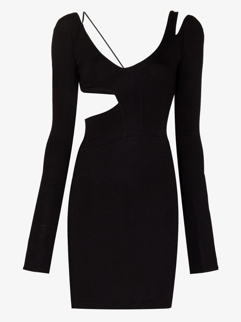 Black Cut-out Midi Dress