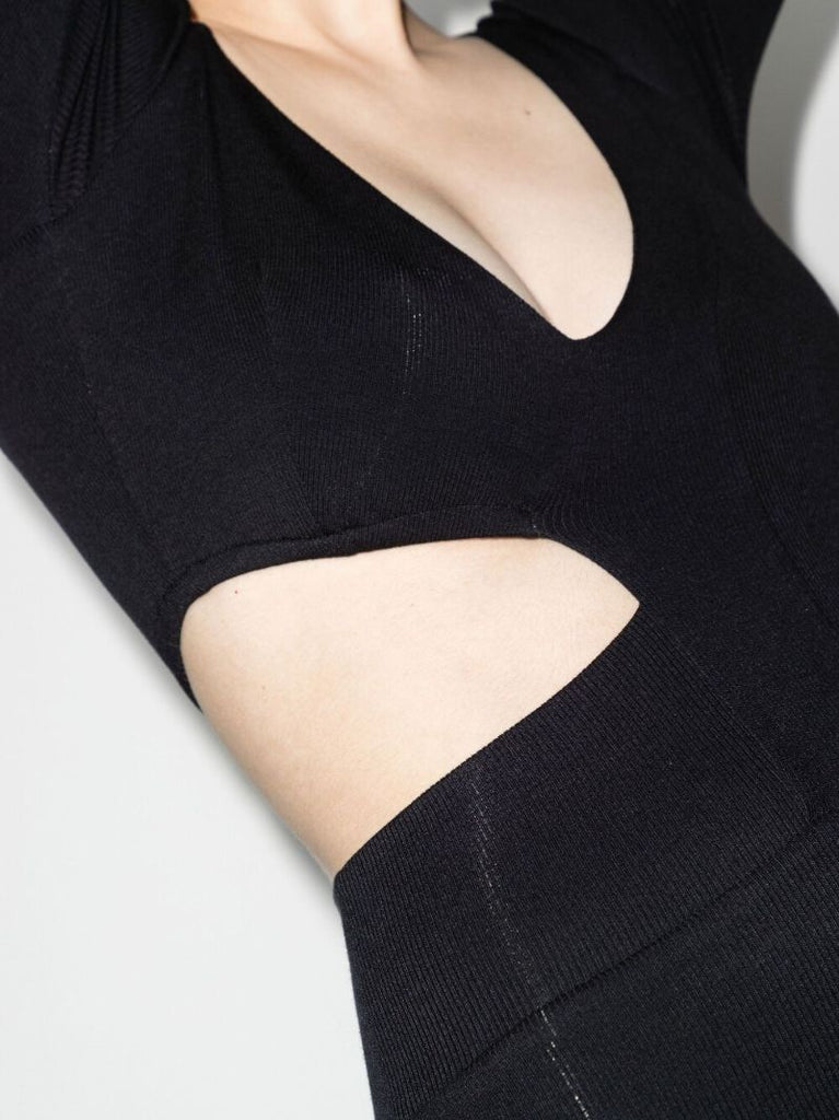 Black Cut-out Midi Dress