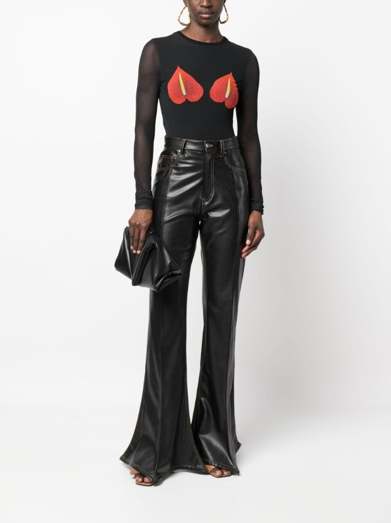 Black Anthurium Mesh Top
