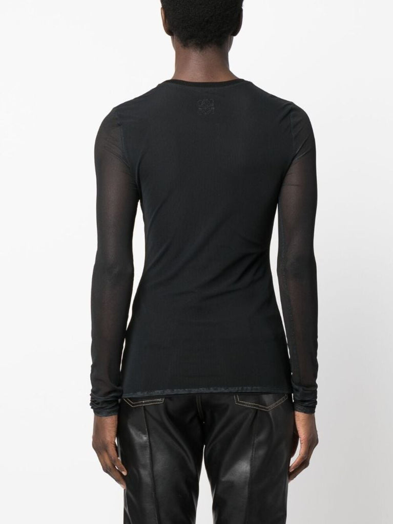 Black Anthurium Mesh Top
