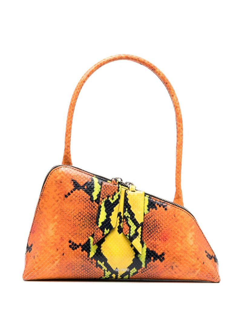 Orange Sunrise Snake-effect Leather Shoulder Bag
