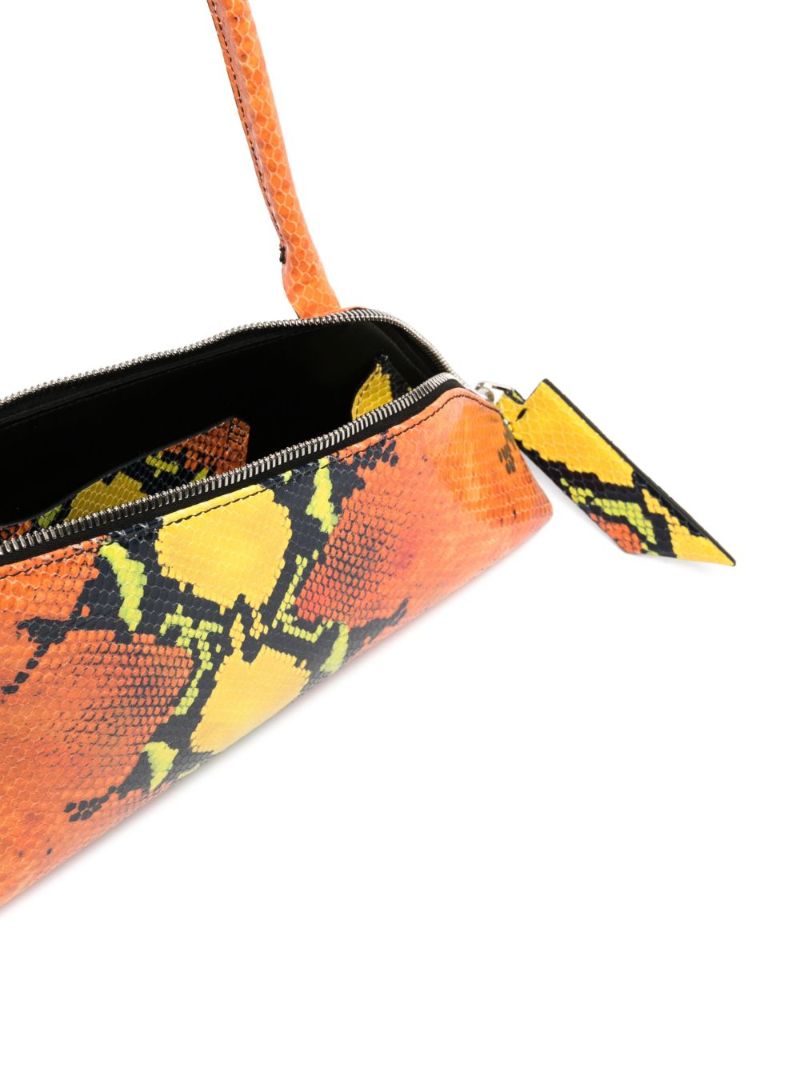 Orange Sunrise Snake-effect Leather Shoulder Bag