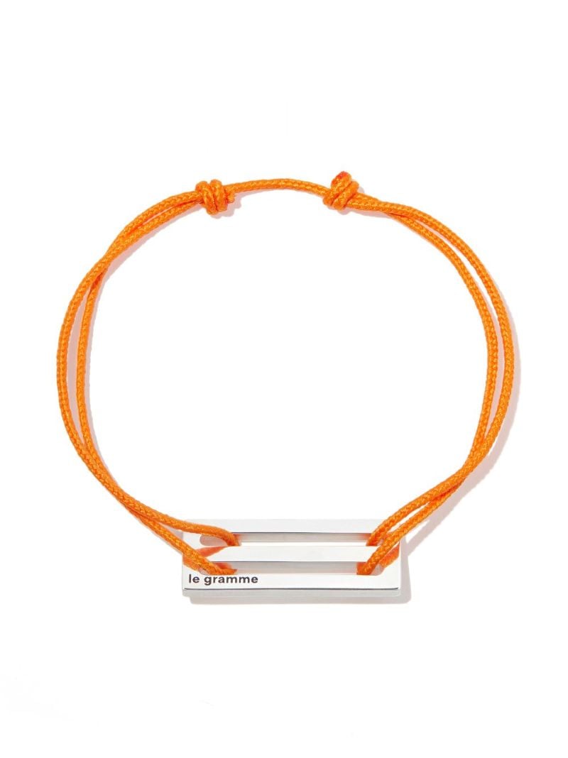 Sterling Silver Le 2.5g Polished Punched Cord Bracelet