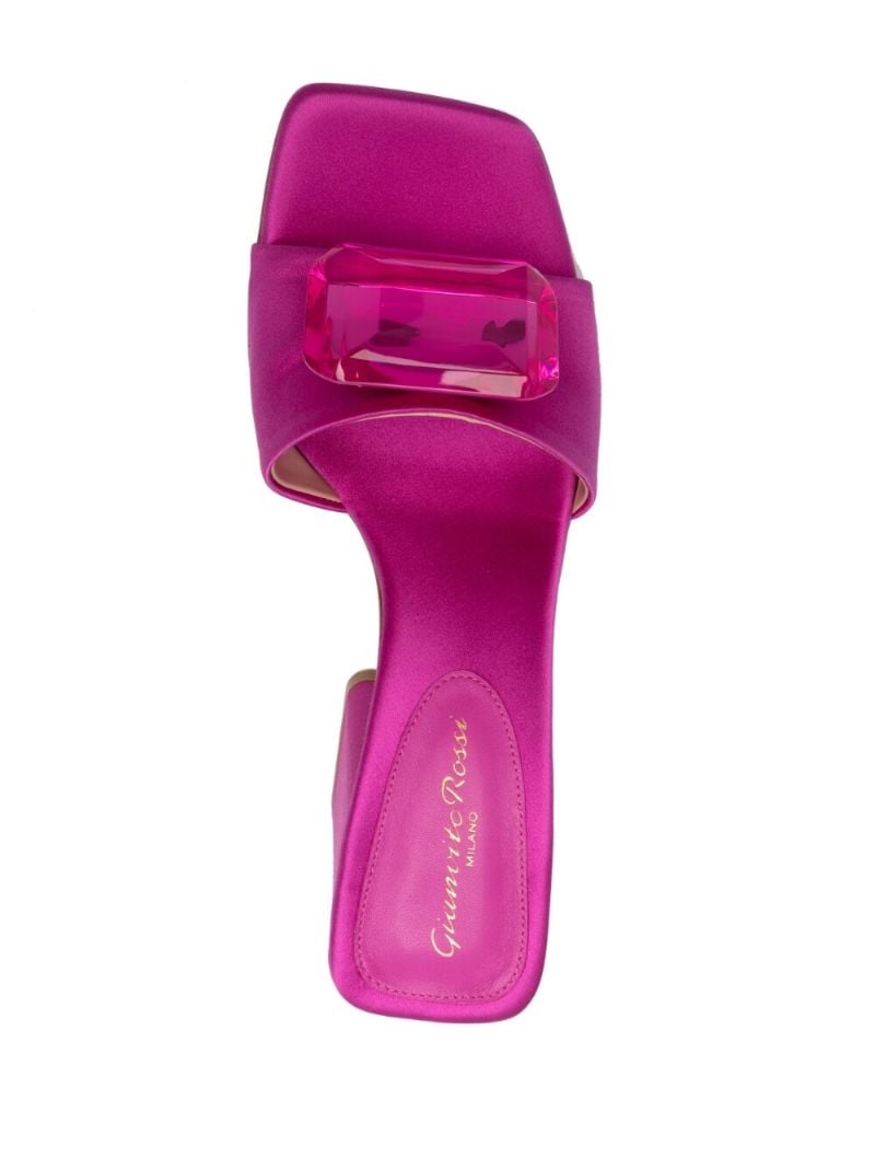 Pink 85 Open Toe Satin Mules
