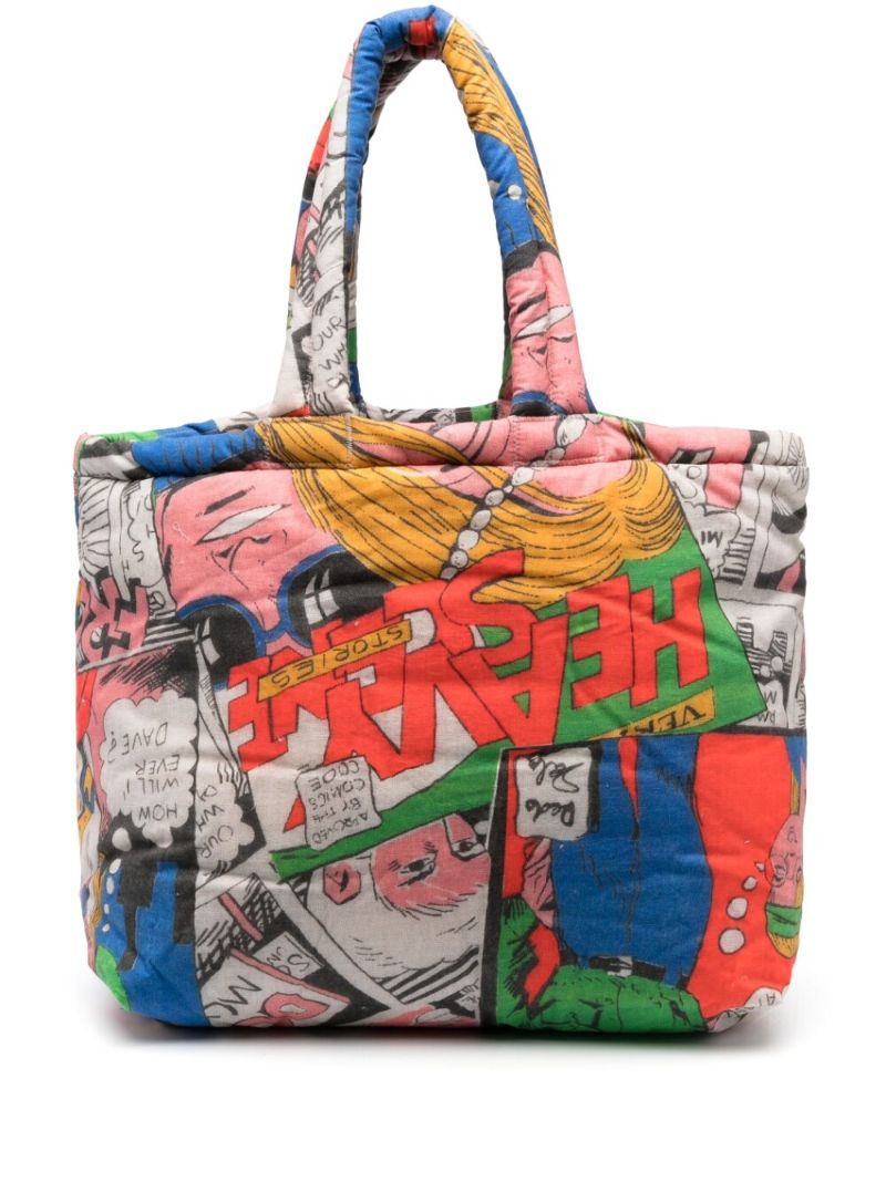 Orange Comic Book Print Tote Bag