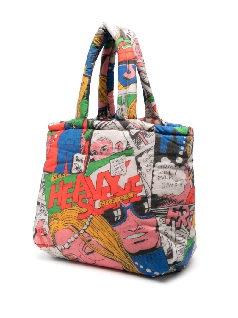 Orange Comic Book Print Tote Bag