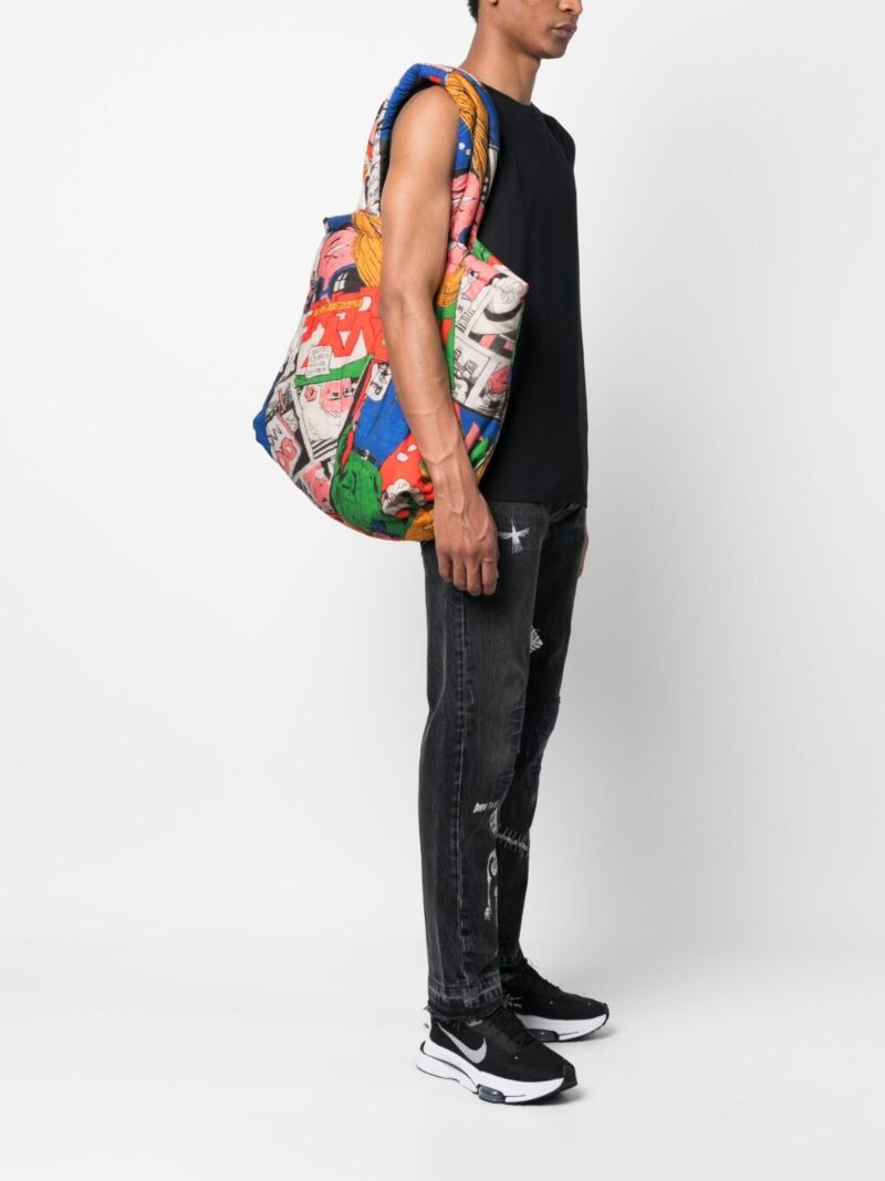 Orange Comic Book Print Tote Bag