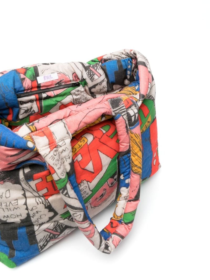 Orange Comic Book Print Tote Bag
