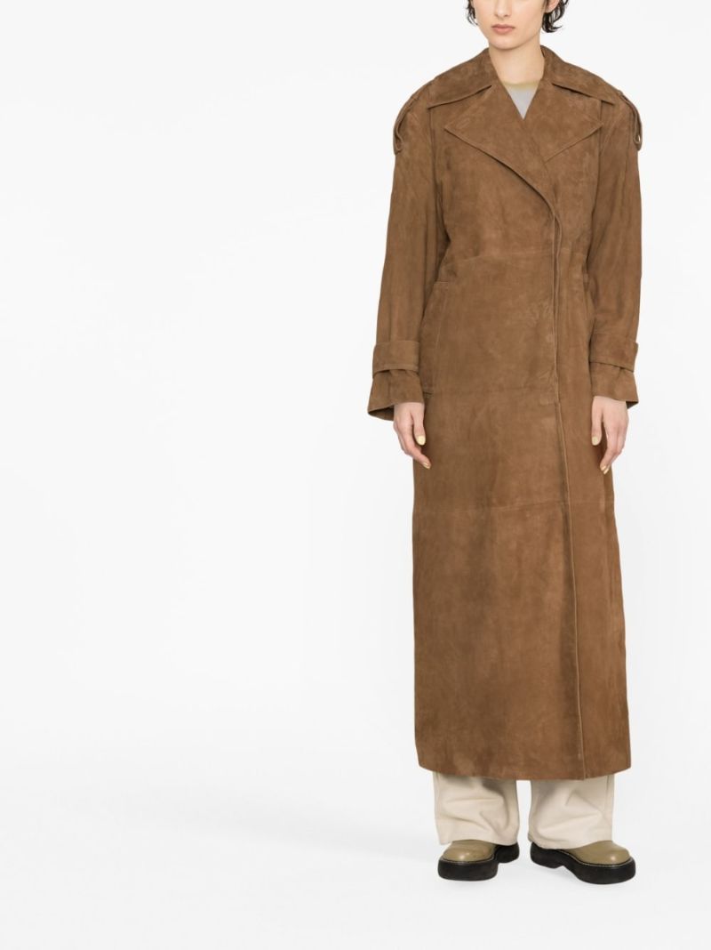 Brown Suede Trench Coat
