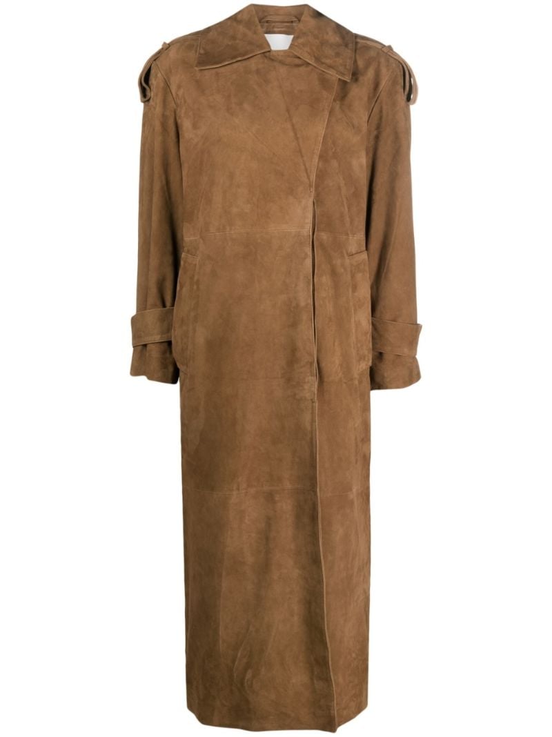 Brown Suede Trench Coat