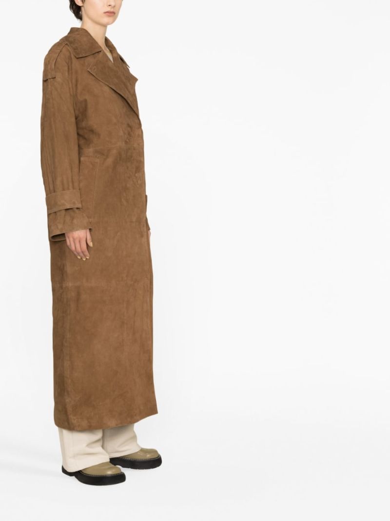 Brown Suede Trench Coat