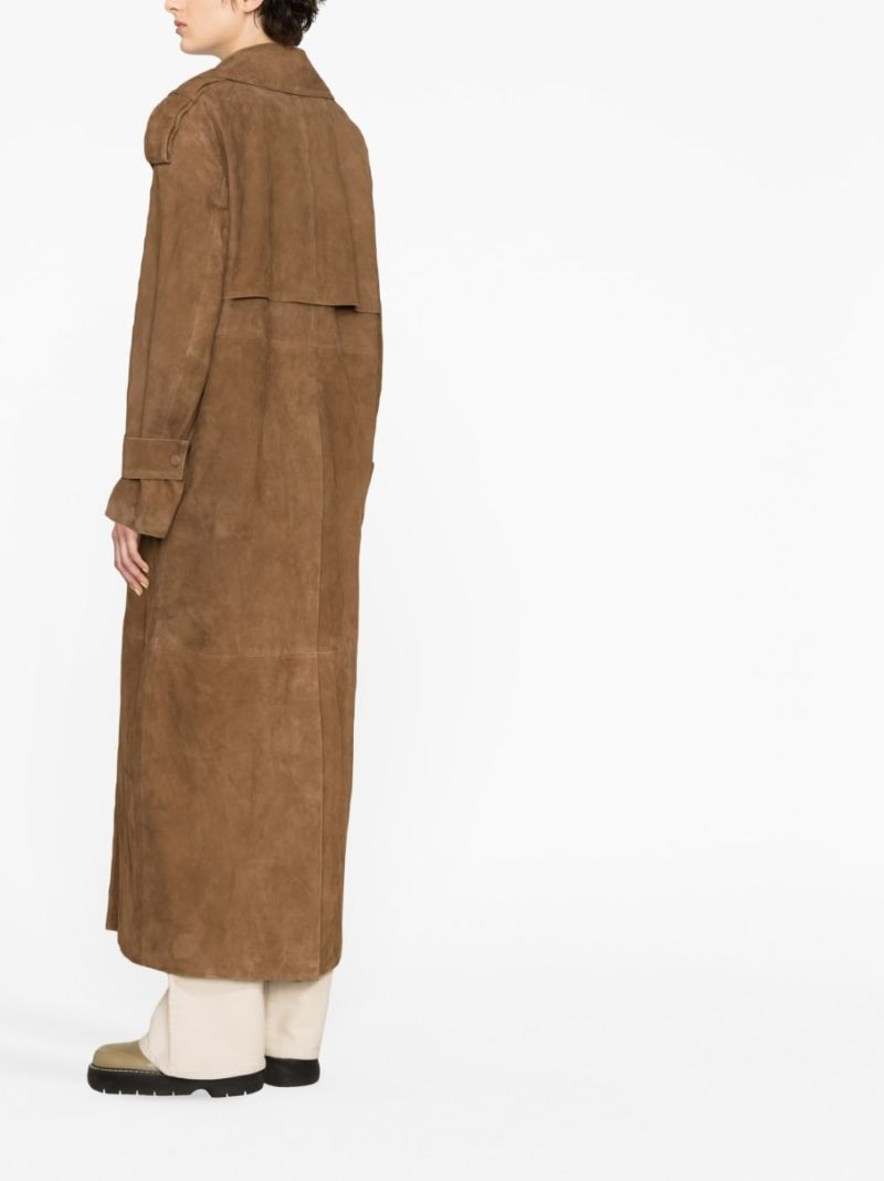 Brown Suede Trench Coat