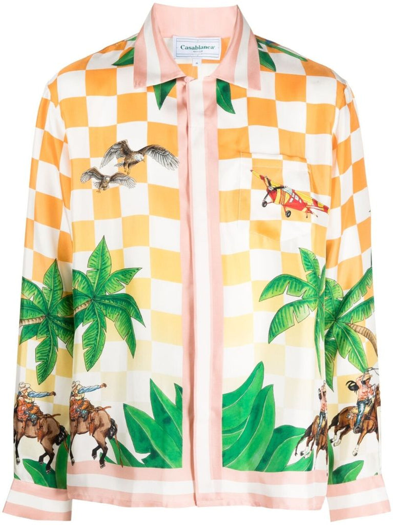 Orange Tennis Club Prive Silk Shirt
