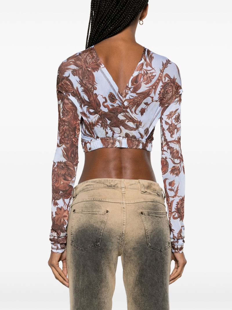 Blue Anti Crossover Crop Top