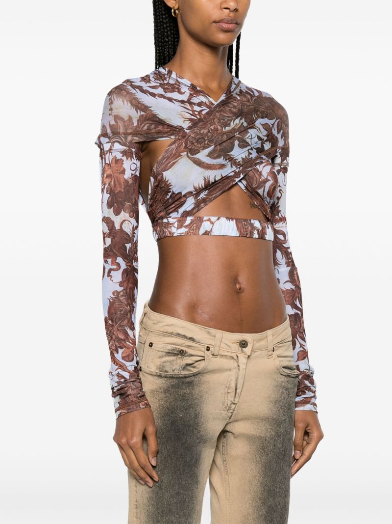 Blue Anti Crossover Crop Top