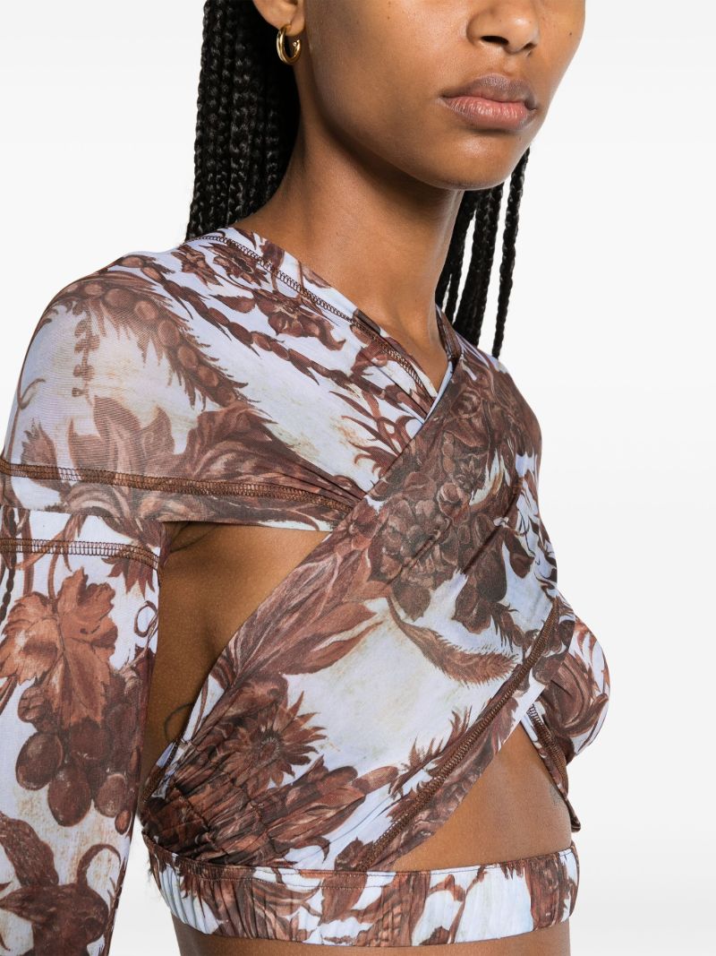 Blue Anti Crossover Crop Top