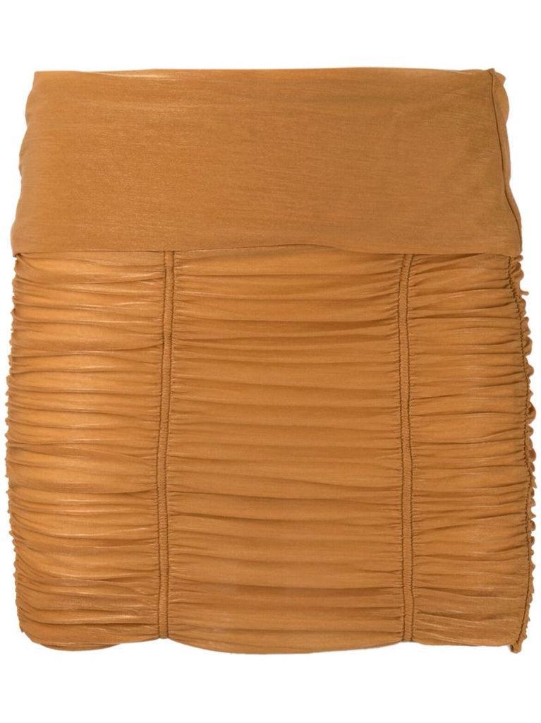 Brown Ocilia Ruched Mini Skirt