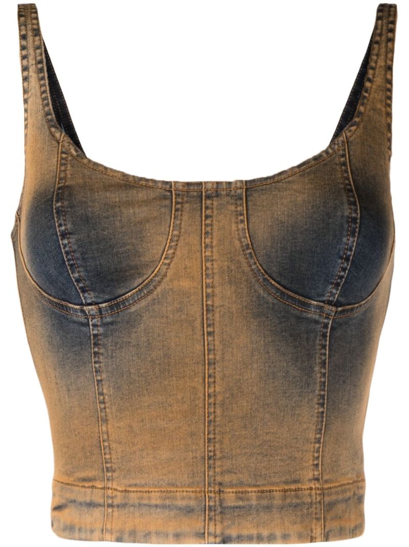 Brown Harley Denim Corset Top