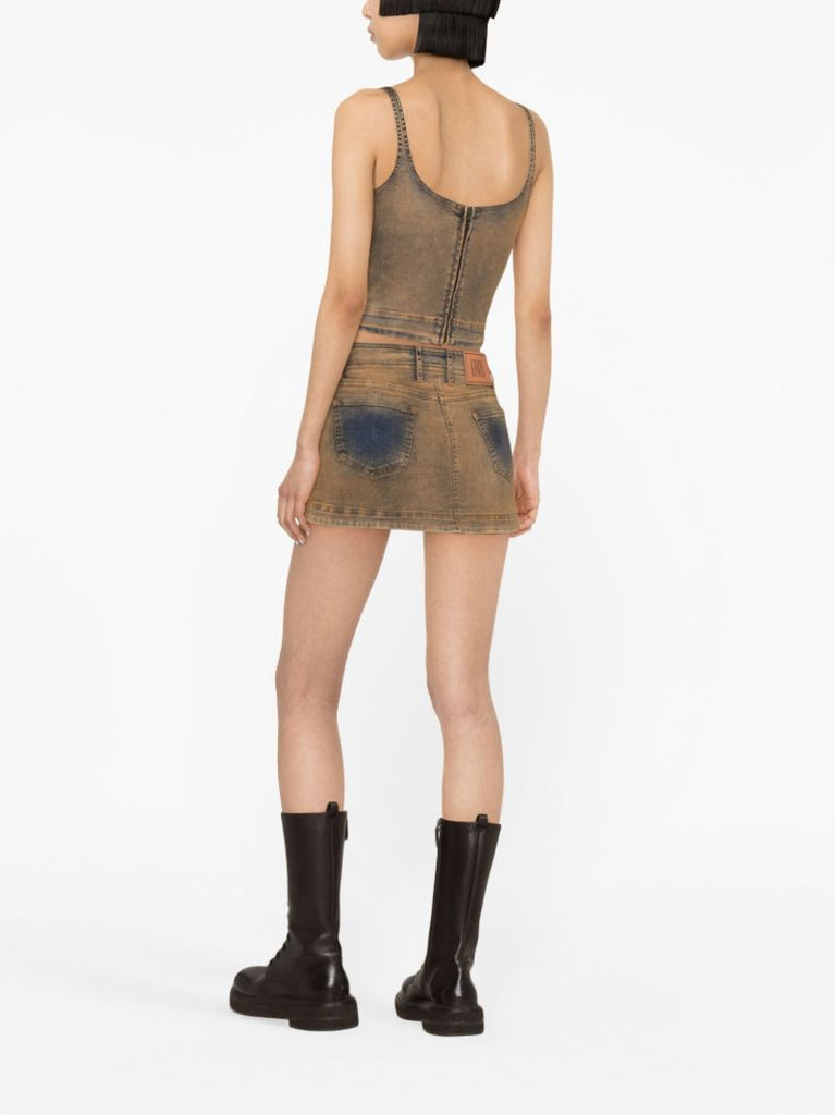 Brown Harley Denim Corset Top