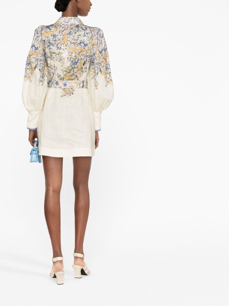 White Tama Floral Print Minidress