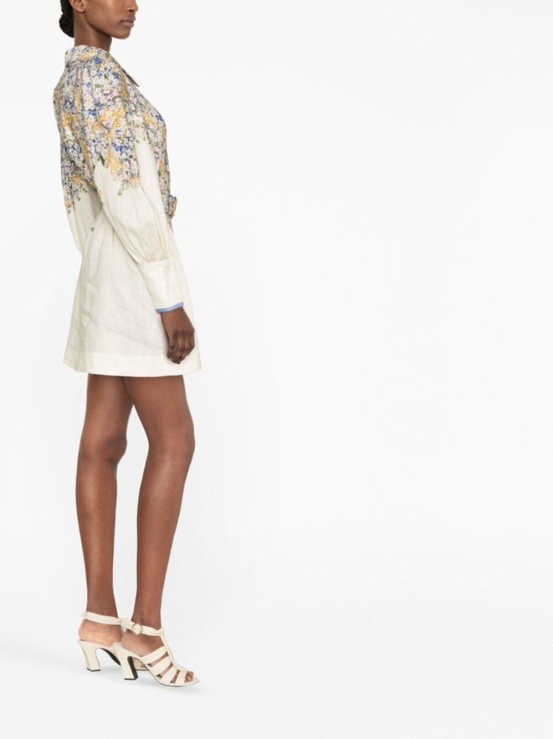 White Tama Floral Print Minidress