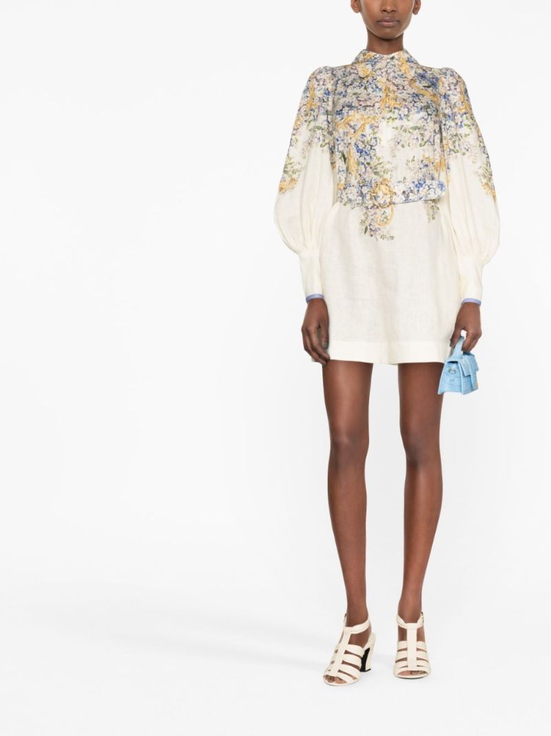 White Tama Floral Print Minidress