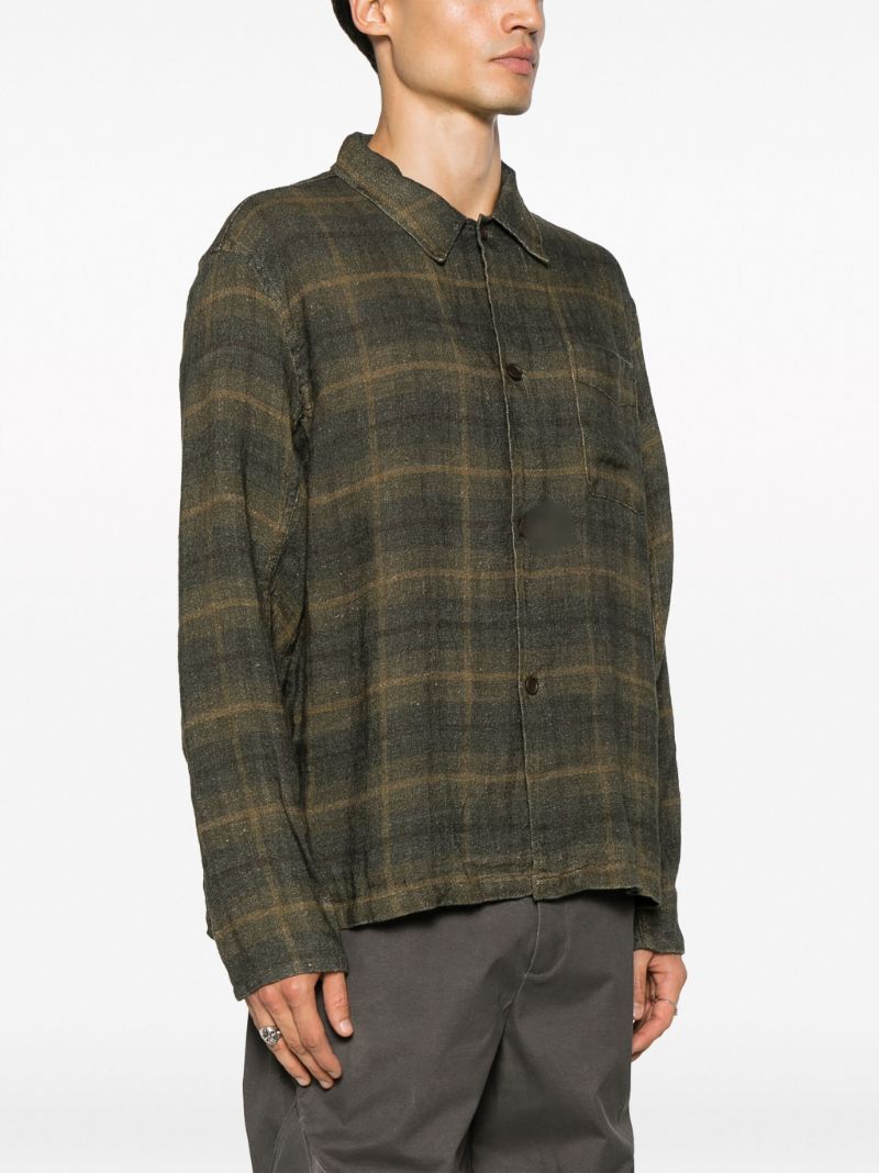 Green Box Checked Linen Shirt