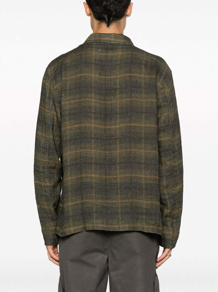 Green Box Checked Linen Shirt