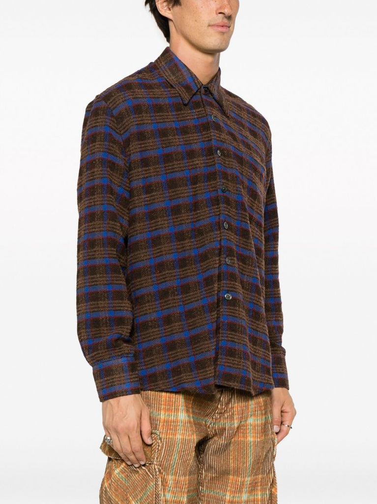 Brown Above Checked Shirt