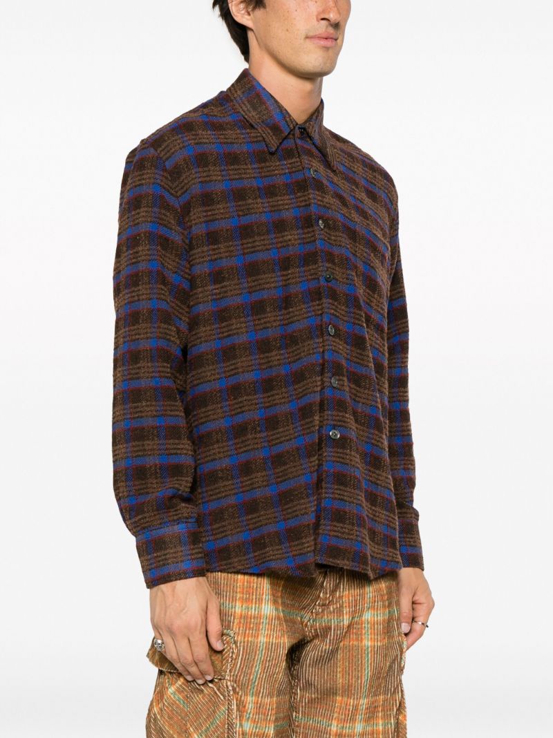 Brown Above Checked Shirt