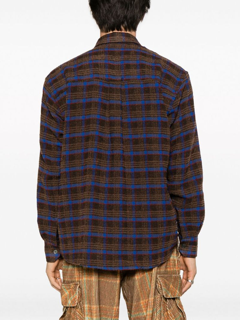 Brown Above Checked Shirt