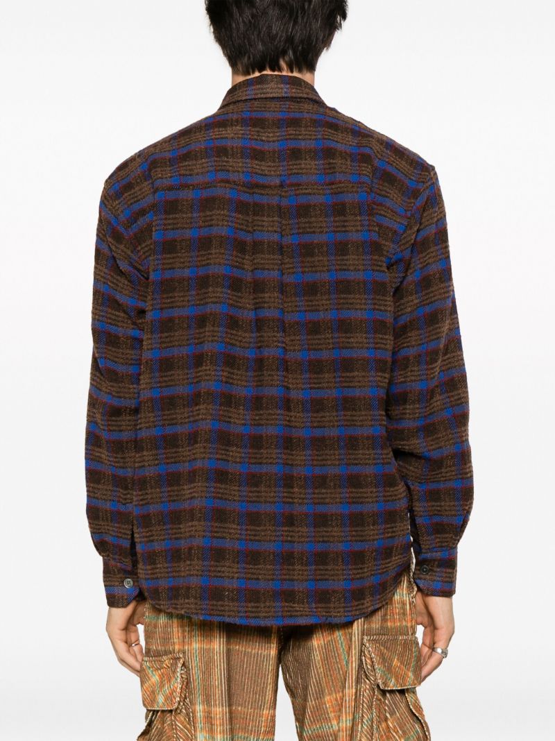 Brown Above Checked Shirt