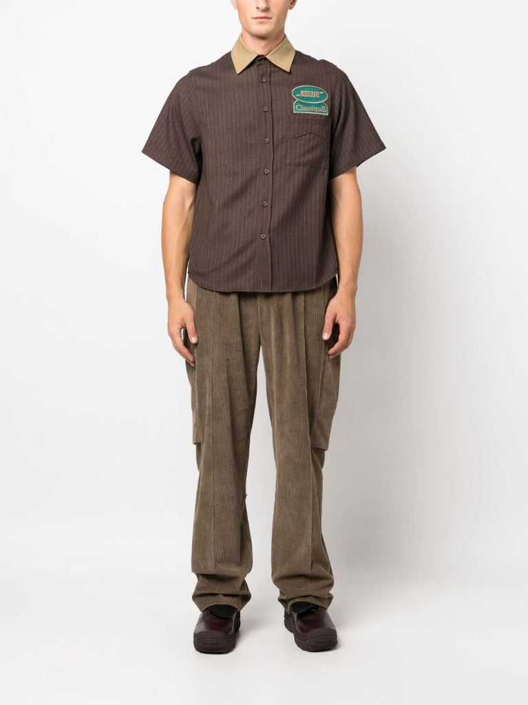 Green Megara Pleated Cotton Trousers