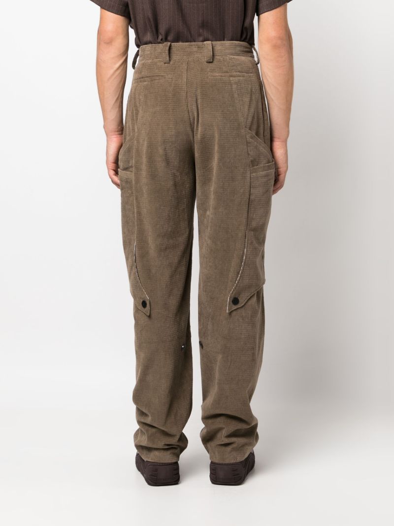 Green Megara Pleated Cotton Trousers