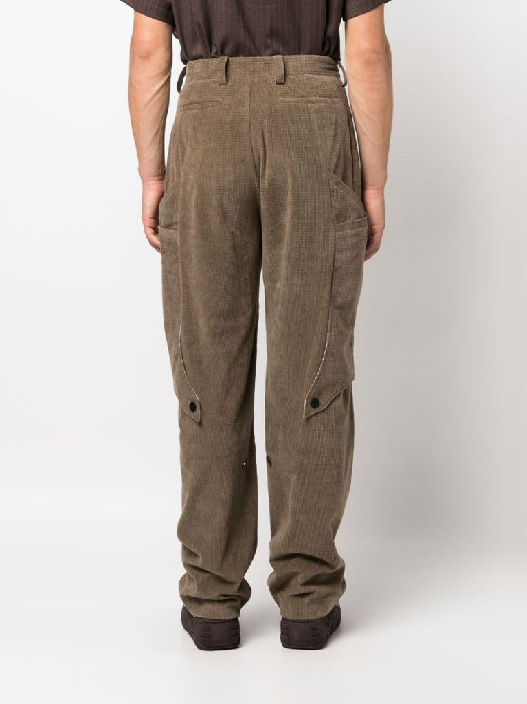 Green Megara Pleated Cotton Trousers