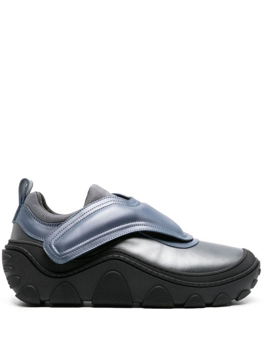 Grey Tonkin Panelled Leather Sneakers
