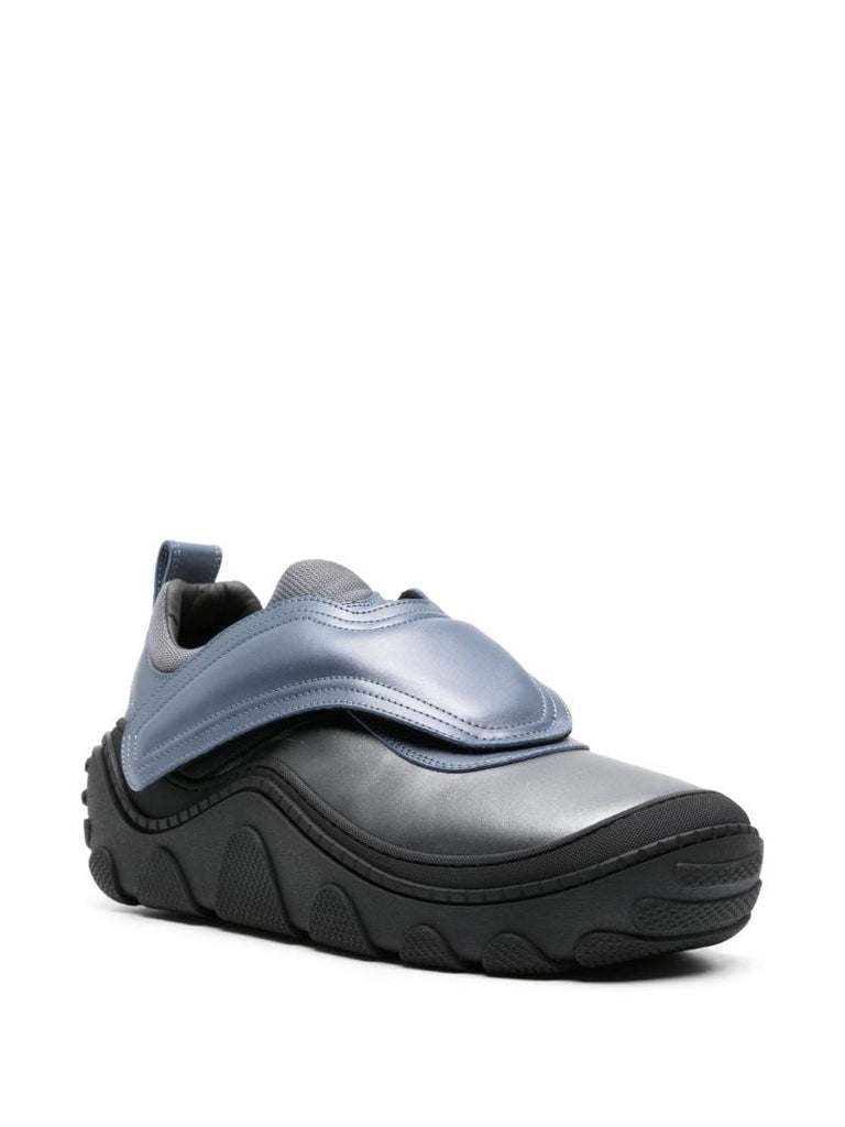 Grey Tonkin Panelled Leather Sneakers