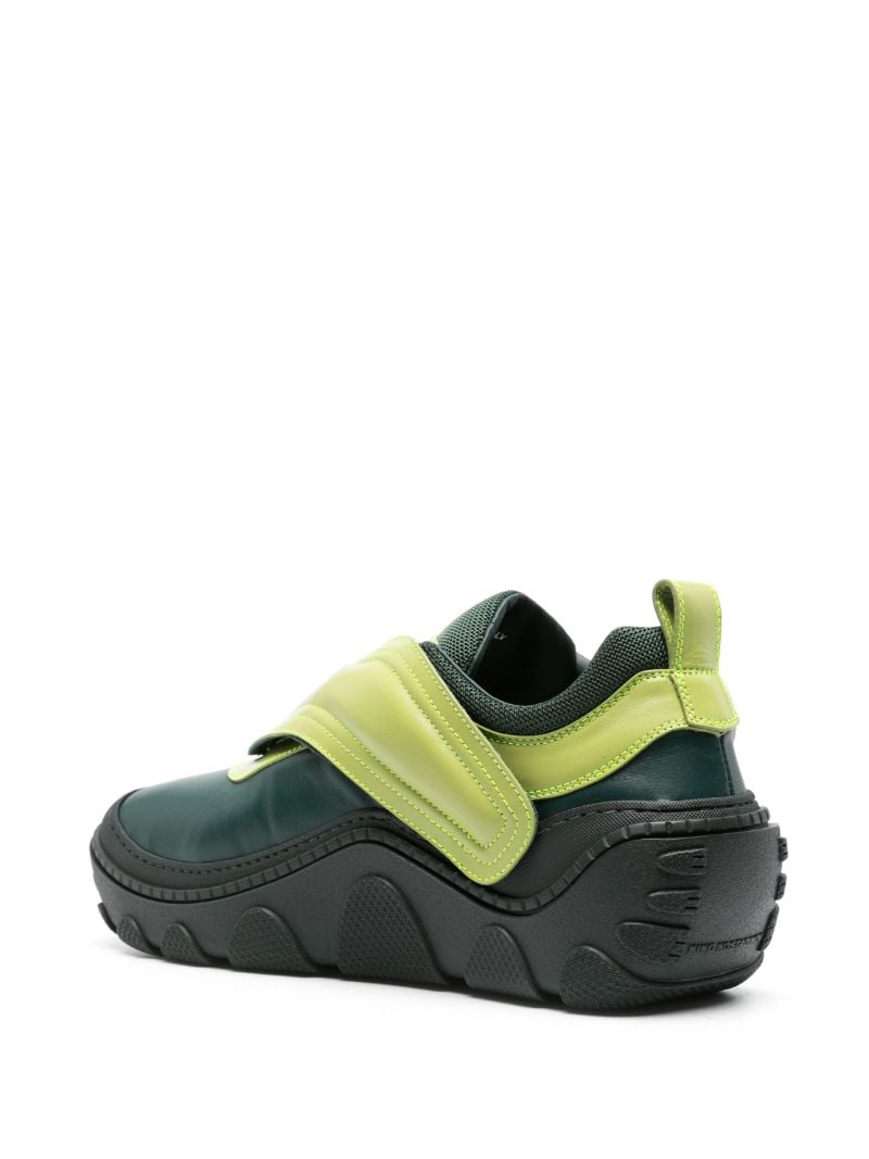 Green Tonkin Panelled Leather Sneakers