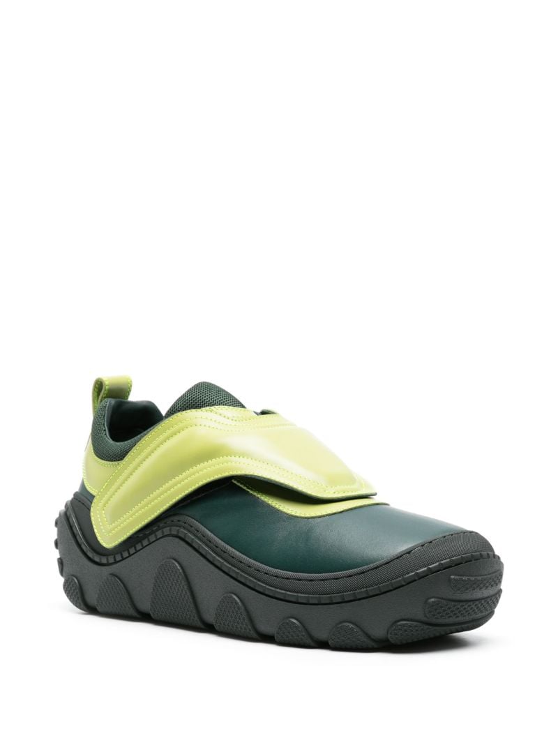 Green Tonkin Panelled Leather Sneakers