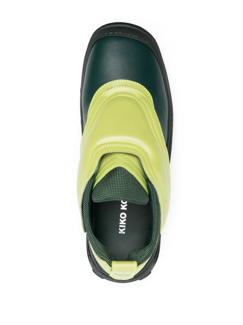 Green Tonkin Panelled Leather Sneakers
