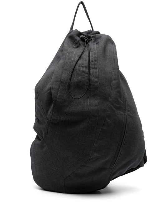 Black Solo Drawstring Backpack
