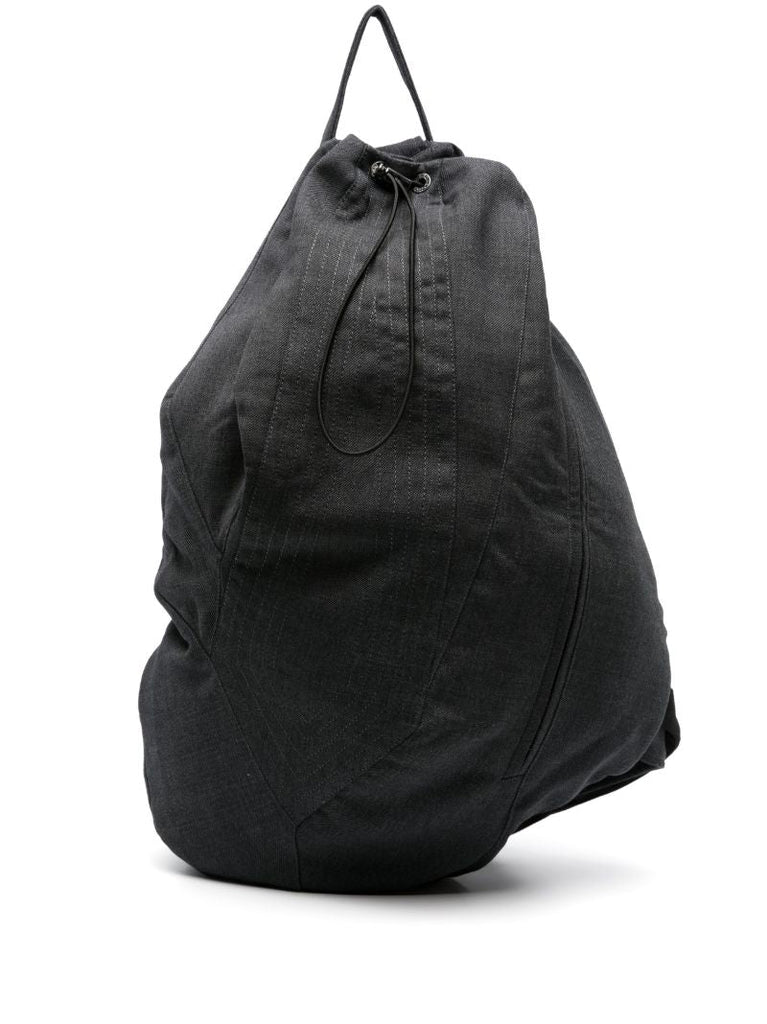 Black Solo Drawstring Backpack